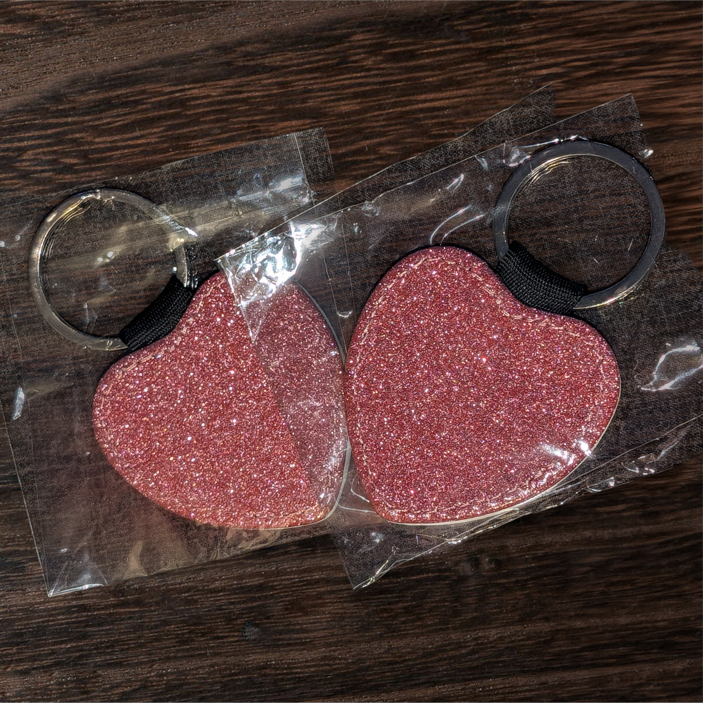 heart faux leather keyring