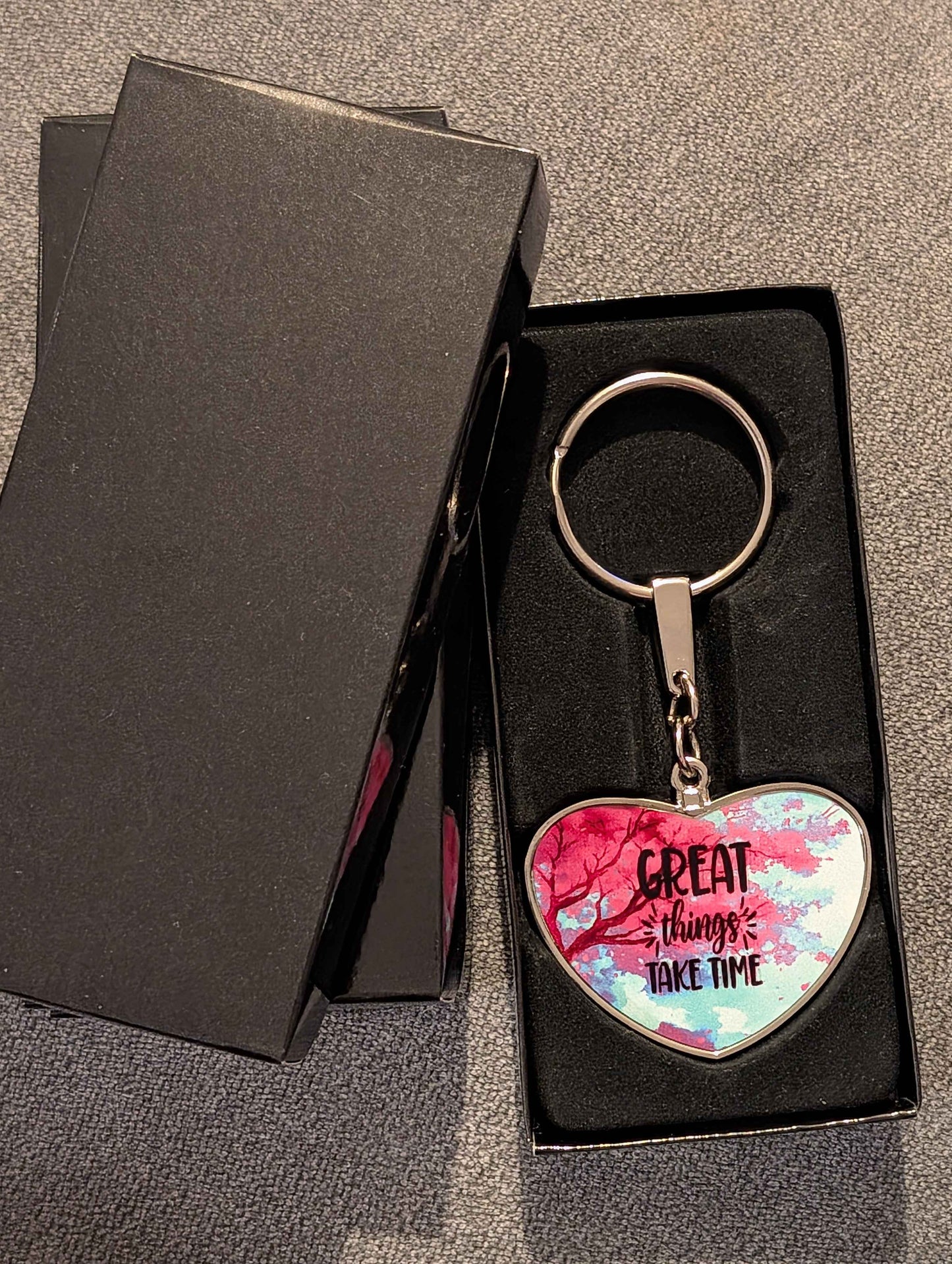 double sided heart keyrings