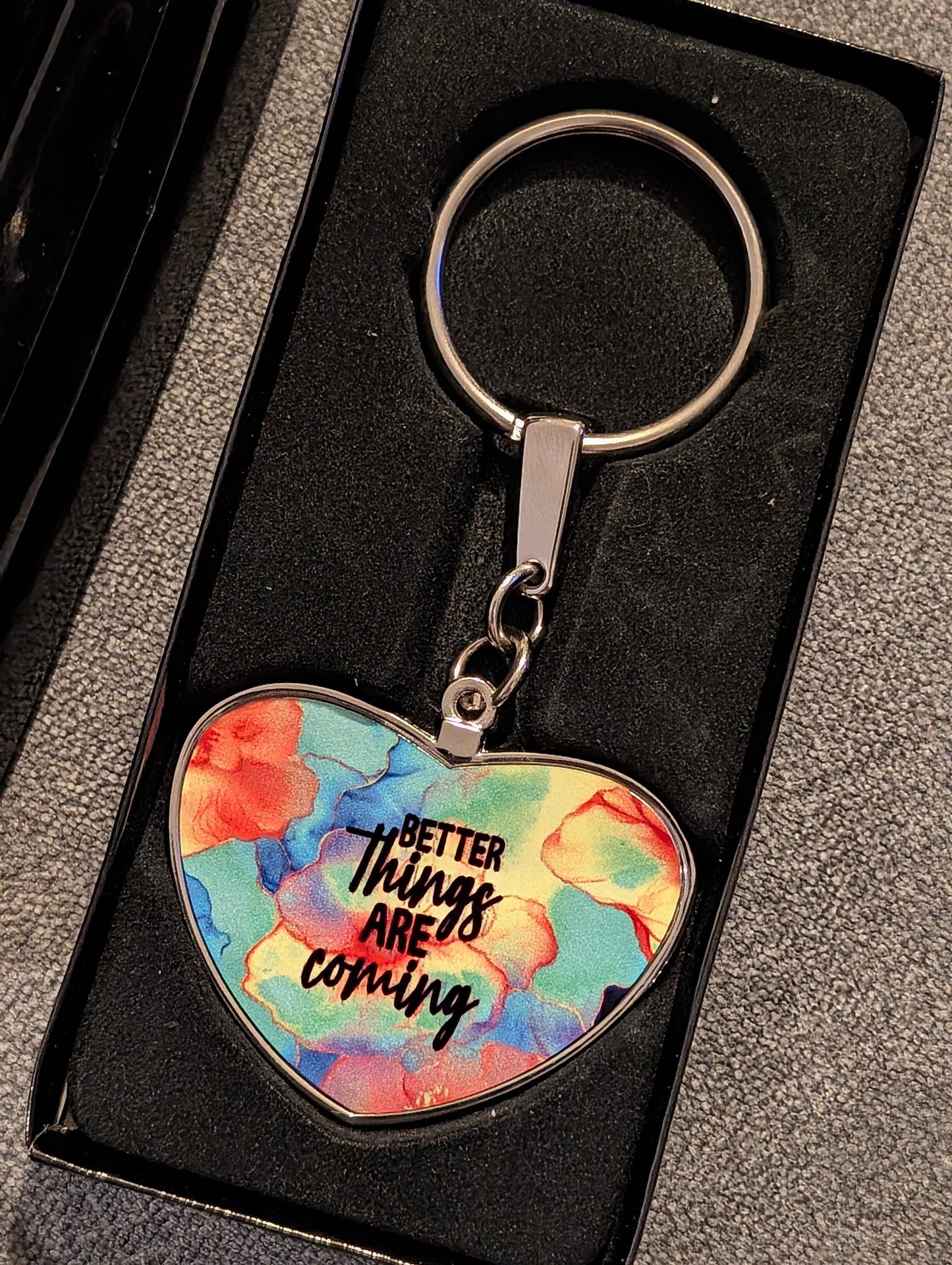 double sided heart keyrings
