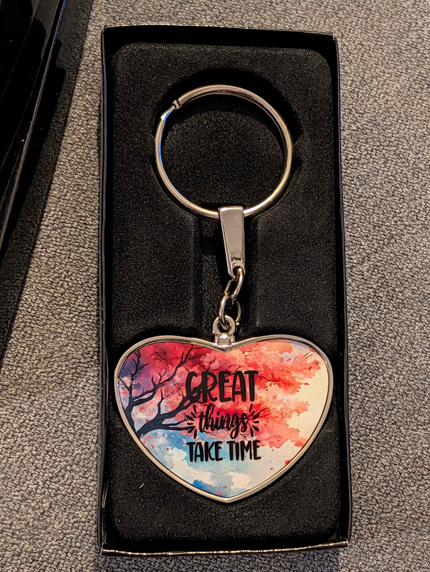 double sided heart keyrings